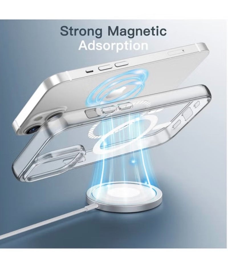 MagSafe Compatible Magnetic Case for iPhone 17 (6.3-Inch), Clear Shock-Absorbing Bumper with Scratch-Resistant Back - Image 2